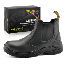 Best selling Black Smooth Leather Work Boots Safety Men Boots